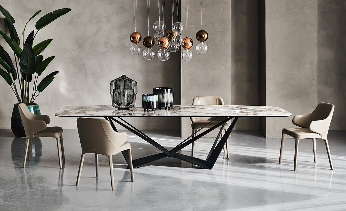 Premium European dining setting that reflects our contemporary, clean aesthetic.